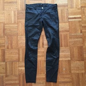 Tart Black Lamb Leather  Skinny Pants stretch